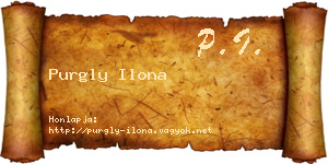 Purgly Ilona névjegykártya